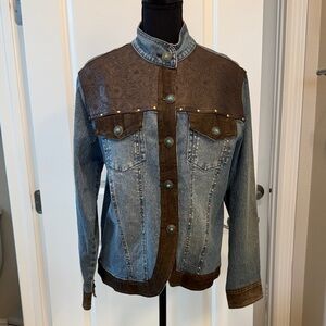Diane Gilman Blue and Brown Jean Jacket